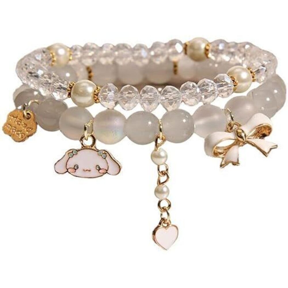 Cinnamoroll Crystal Bead Bracelet Matching Bracelet Set Cute Cartoon Elastic
